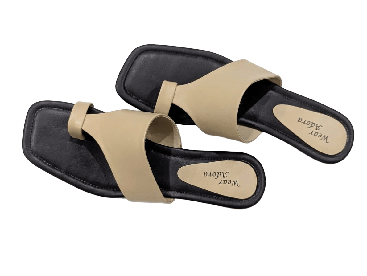 Classic Beige Toe-Ring Slides 2