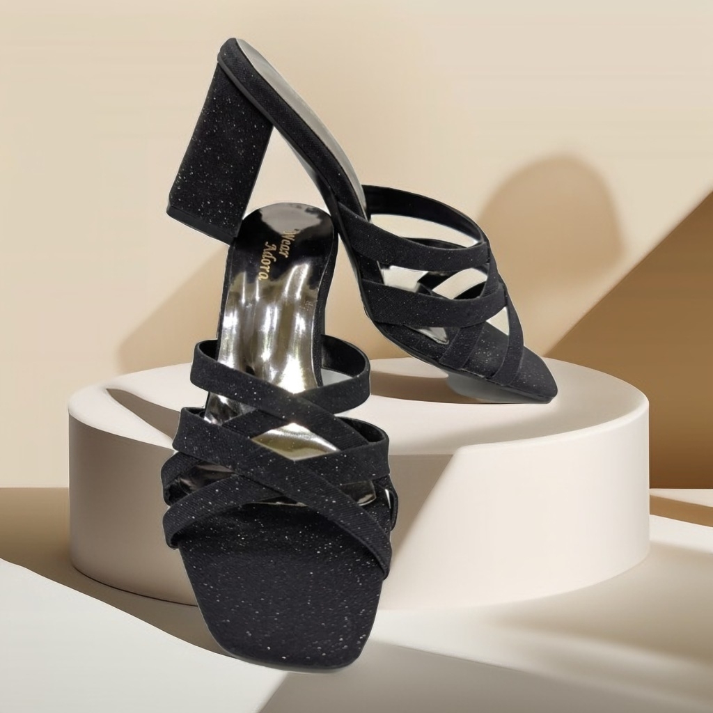 Elegant Black Multi-Strap Heels 1