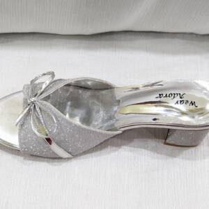 Sparkling Silver Bow Heels – Wear Adora