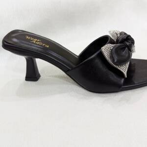 Elegant Black Bow Slides – Wear Adora
