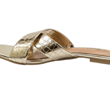 Luxury Gold Croc-Textured Slides – Wear Adora