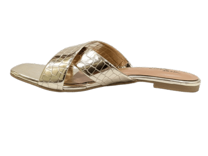 Luxury Gold Croc-Textured Slides – Wear Adora