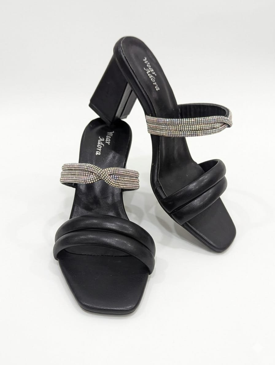 Elegant Black Multi-Strap Heels – Wear Adora - Image 2